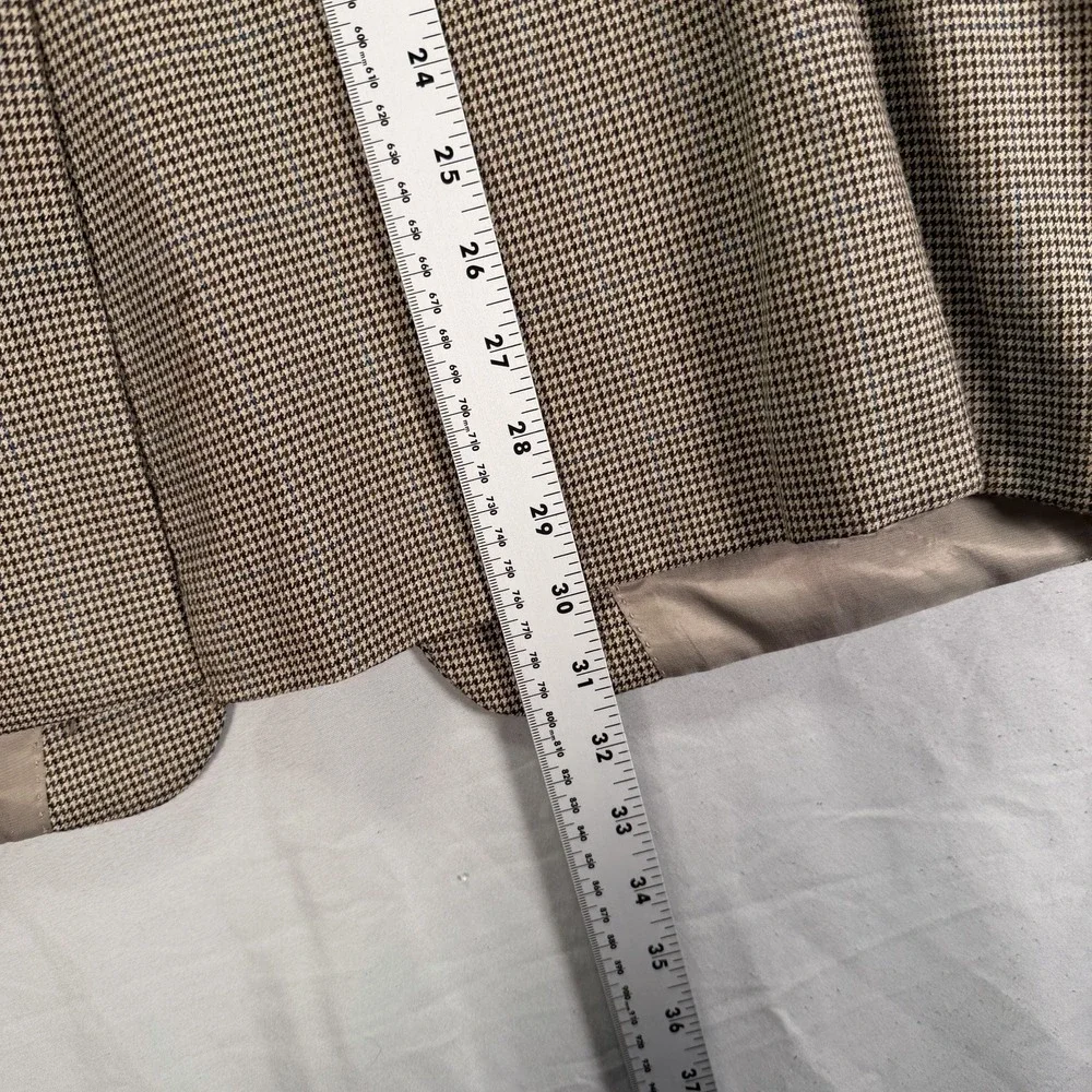 Lauren Ralph Lauren Blazer Mens 42R Two Button Houndstooth Wool Academia Gray